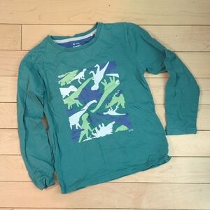 Green Long-Sleeve Dinosaur Graphic Tee for Kids - 9 Years